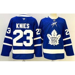 Men Toronto Maple Leafs 23 Matthew Knies Blue 2024 25 Stitched Hockey Jersey