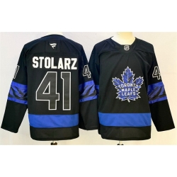 Men Toronto Maple Leafs 41 Anthony Stolarz Black 2024 25 Stitched Hockey Jersey