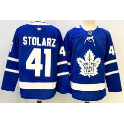Men Toronto Maple Leafs 41 Anthony Stolarz Blue 2024 25 Stitched Hockey Jersey