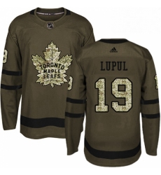 Mens Adidas Toronto Maple Leafs 19 Joffrey Lupul Authentic Green Salute to Service NHL Jersey 
