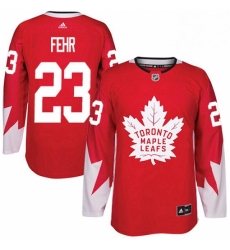 Mens Adidas Toronto Maple Leafs 23 Eric Fehr Authentic Red Alternate NHL Jersey 