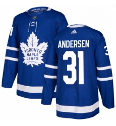 Mens Adidas Toronto Maple Leafs 31 Frederik Andersen Premier Royal Blue Home NHL Jersey 