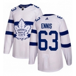 Mens Adidas Toronto Maple Leafs 63 Tyler Ennis Authentic White 2018 Stadium Series NHL Jersey 