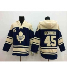 nhl jerseys toronto maple leafs #45 bernier blue-cream[pullover hooded sweatshirt]