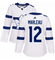 Womens Adidas Toronto Maple Leafs 12 Patrick Marleau Authentic White 2018 Stadium Series NHL Jersey 