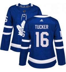 Womens Adidas Toronto Maple Leafs 16 Darcy Tucker Authentic Royal Blue Home NHL Jersey 