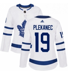 Womens Adidas Toronto Maple Leafs 19 Tomas Plekanec Authentic White Away NHL Jerse