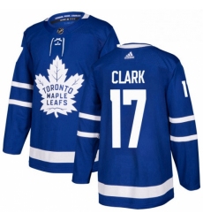 Youth Adidas Toronto Maple Leafs 17 Wendel Clark Authentic Royal Blue Home NHL Jersey 