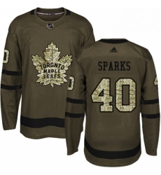 Youth Adidas Toronto Maple Leafs 40 Garret Sparks Authentic Green Salute to Service NHL Jersey 