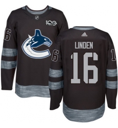 Canucks #16 Trevor Linden Black 1917 2017 100th Anniversary Stitched NHL Jersey