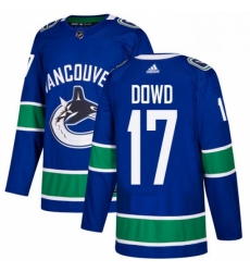 Mens Adidas Vancouver Canucks 17 Nic Dowd Authentic Blue Home NHL Jerse