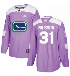 Mens Adidas Vancouver Canucks 31 Anders Nilsson Authentic Purple Fights Cancer Practice NHL Jersey 