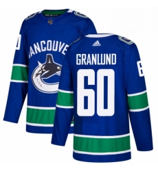 Mens Adidas Vancouver Canucks 60 Markus Granlund Authentic Blue Home NHL Jersey 
