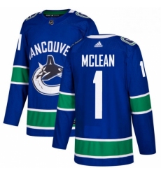 Youth Adidas Vancouver Canucks 1 Kirk Mclean Authentic Blue Home NHL Jersey 