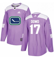 Youth Adidas Vancouver Canucks 17 Nic Dowd Authentic Purple Fights Cancer Practice NHL Jerse