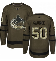 Youth Adidas Vancouver Canucks 50 Brendan Gaunce Premier Green Salute to Service NHL Jersey 