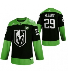 Men Vegas Golden Knights 29 Marc Andre Fleury Green 2020 Adidas Jersey