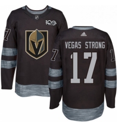 Mens Adidas Vegas Golden Knights 17 Vegas Strong Authentic Black 1917 2017 100th Anniversary NHL Jersey 