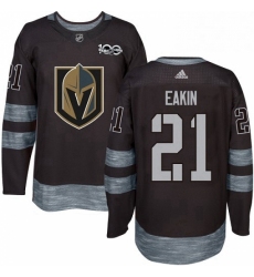 Mens Adidas Vegas Golden Knights 21 Cody Eakin Authentic Black 1917 2017 100th Anniversary NHL Jersey 