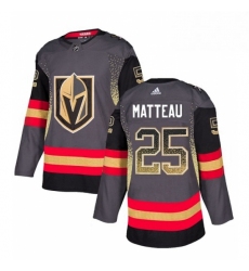 Mens Adidas Vegas Golden Knights 25 Stefan Matteau Authentic Black Drift Fashion NHL Jersey 