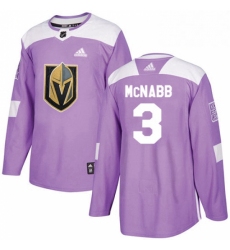 Mens Adidas Vegas Golden Knights 3 Brayden McNabb Authentic Purple Fights Cancer Practice NHL Jersey 