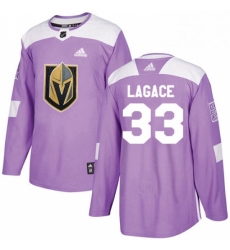 Mens Adidas Vegas Golden Knights 33 Maxime Lagace Authentic Purple Fights Cancer Practice NHL Jersey 