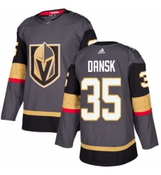 Mens Adidas Vegas Golden Knights 35 Oscar Dansk Authentic Gray Home NHL Jersey 