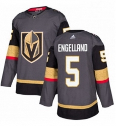 Mens Adidas Vegas Golden Knights 5 Deryk Engelland Premier Gray Home NHL Jersey 