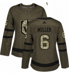 Womens Adidas Vegas Golden Knights 6 Colin Miller Authentic Green Salute to Service NHL Jersey 