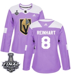 womens griffin reinhart vegas golden knights jersey purple adidas 8 nhl 2018 stanley cup final authentic fights cancer practice