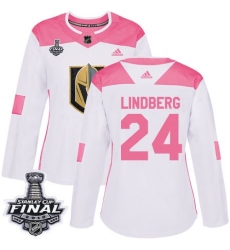 womens oscar lindberg vegas golden knights jersey white pink adidas 24 nhl 2018 stanley cup final authentic fashion