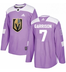 Youth Adidas Vegas Golden Knights 7 Jason Garrison Authentic Purple Fights Cancer Practice NHL Jersey 