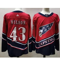 Men Washington Capitals 43 Tom Wilson Red 2020 21 Reverse Retro Adidas Jersey