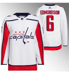 Men Washington Capitals 6 Joel Edmundson White Stitched Jersey