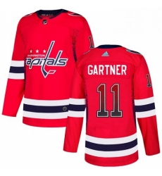 Mens Adidas Washington Capitals 11 Mike Gartner Authentic Red Drift Fashion NHL Jersey 