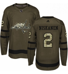 Mens Adidas Washington Capitals 2 Matt Niskanen Premier Green Salute to Service NHL Jersey 