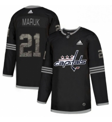 Mens Adidas Washington Capitals 21 Dennis Maruk Black 1 Authentic Classic Stitched NHL Jersey 