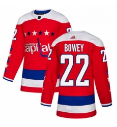 Mens Adidas Washington Capitals 22 Madison Bowey Authentic Red Alternate NHL Jersey 