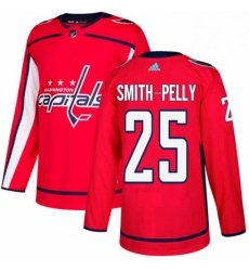Mens Adidas Washington Capitals 25 Devante Smith Pelly Premier Red Home NHL Jersey 