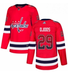 Mens Adidas Washington Capitals 29 Christian Djoos Authentic Red Drift Fashion NHL Jersey 