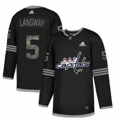 Mens Adidas Washington Capitals 5 Rod Langway Black 1 Authentic Classic Stitched NHL Jersey 