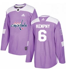 Mens Adidas Washington Capitals 6 Michal Kempny Authentic Purple Fights Cancer Practice NHL Jersey 
