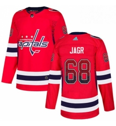 Mens Adidas Washington Capitals 68 Jaromir Jagr Authentic Red Drift Fashion NHL Jersey 