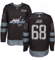 Mens Adidas Washington Capitals 68 Jaromir Jagr Premier Black 1917 2017 100th Anniversary NHL Jersey 