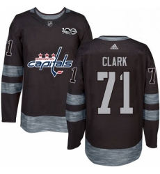 Mens Adidas Washington Capitals 71 Kody Clark Authentic Black 1917 2017 100th Anniversary NHL Jerse