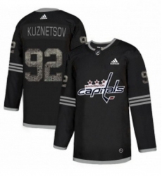 Mens Adidas Washington Capitals 92 Evgeny Kuznetsov Black 1 Authentic Classic Stitched NHL Jersey 