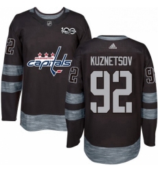 Mens Adidas Washington Capitals 92 Evgeny Kuznetsov Premier Black 1917 2017 100th Anniversary NHL Jersey 