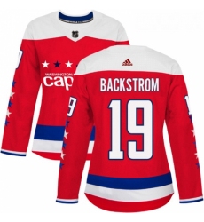 Womens Adidas Washington Capitals 19 Nicklas Backstrom Authentic Red Alternate NHL Jersey 