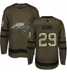 Youth Adidas Washington Capitals 29 Christian Djoos Authentic Green Salute to Service NHL Jersey 