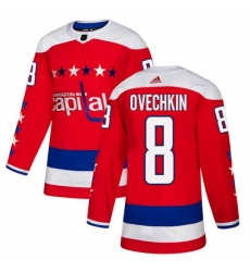 Youth Adidas Washington Capitals 8 Alex Ovechkin Authentic Red Alternate NHL Jersey 